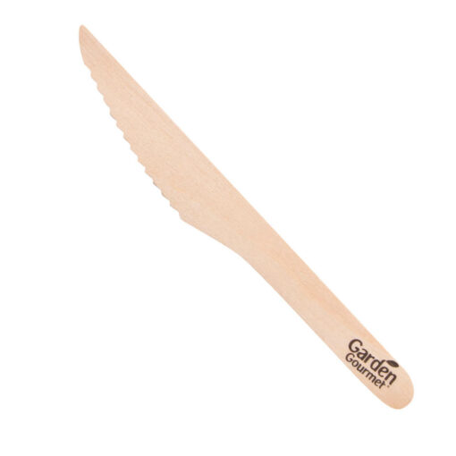 Wooden knife 165 mm printed disposable